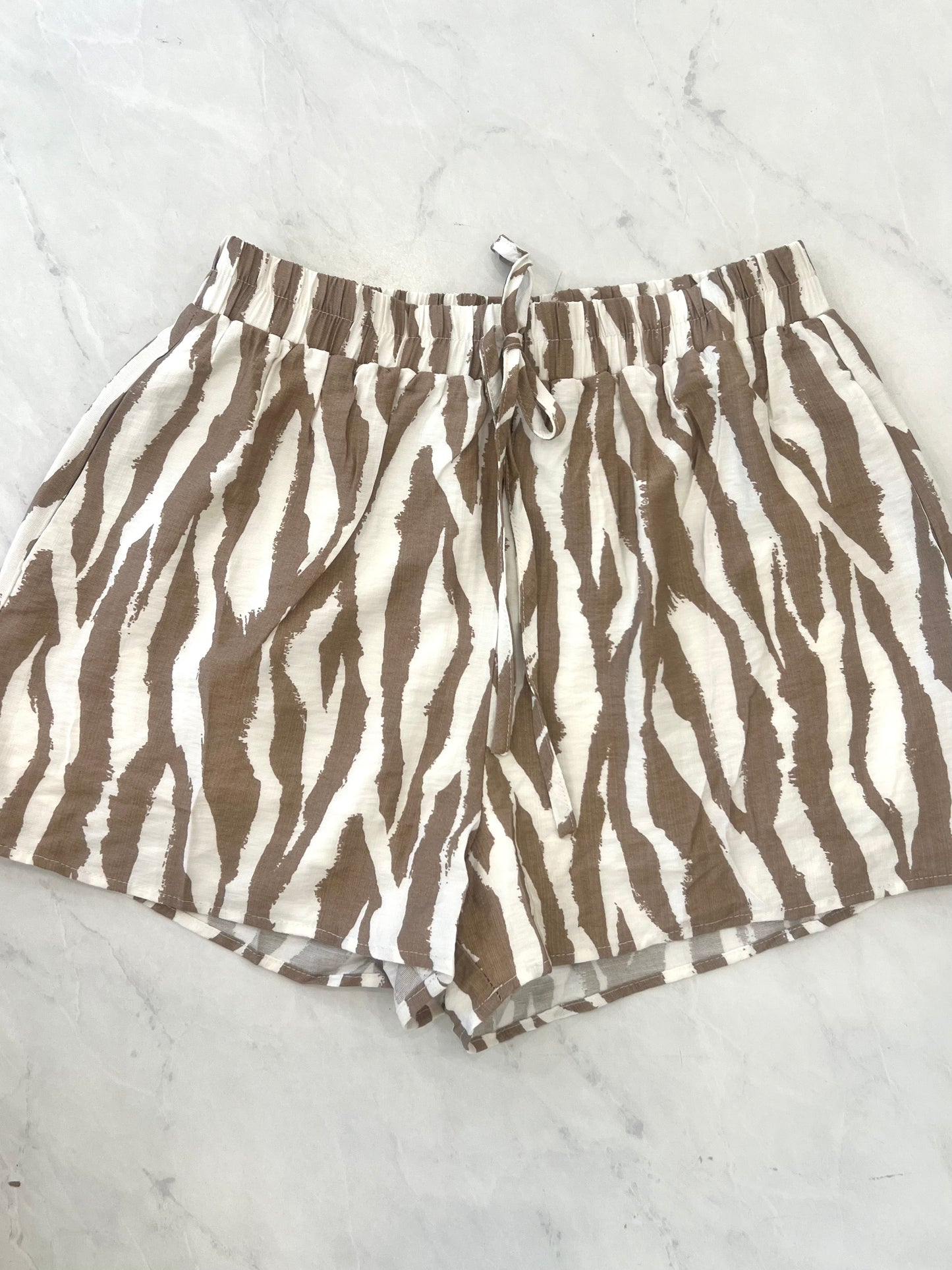 Ivory/Mocha Zebra Boxy Short