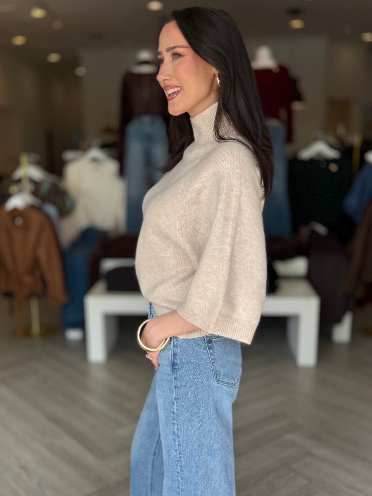 Marled Mock Neck Sweater (2 colors)