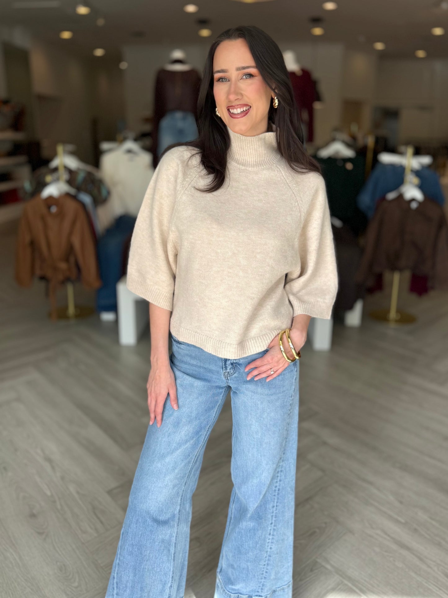 Marled Mock Neck Sweater (2 colors)