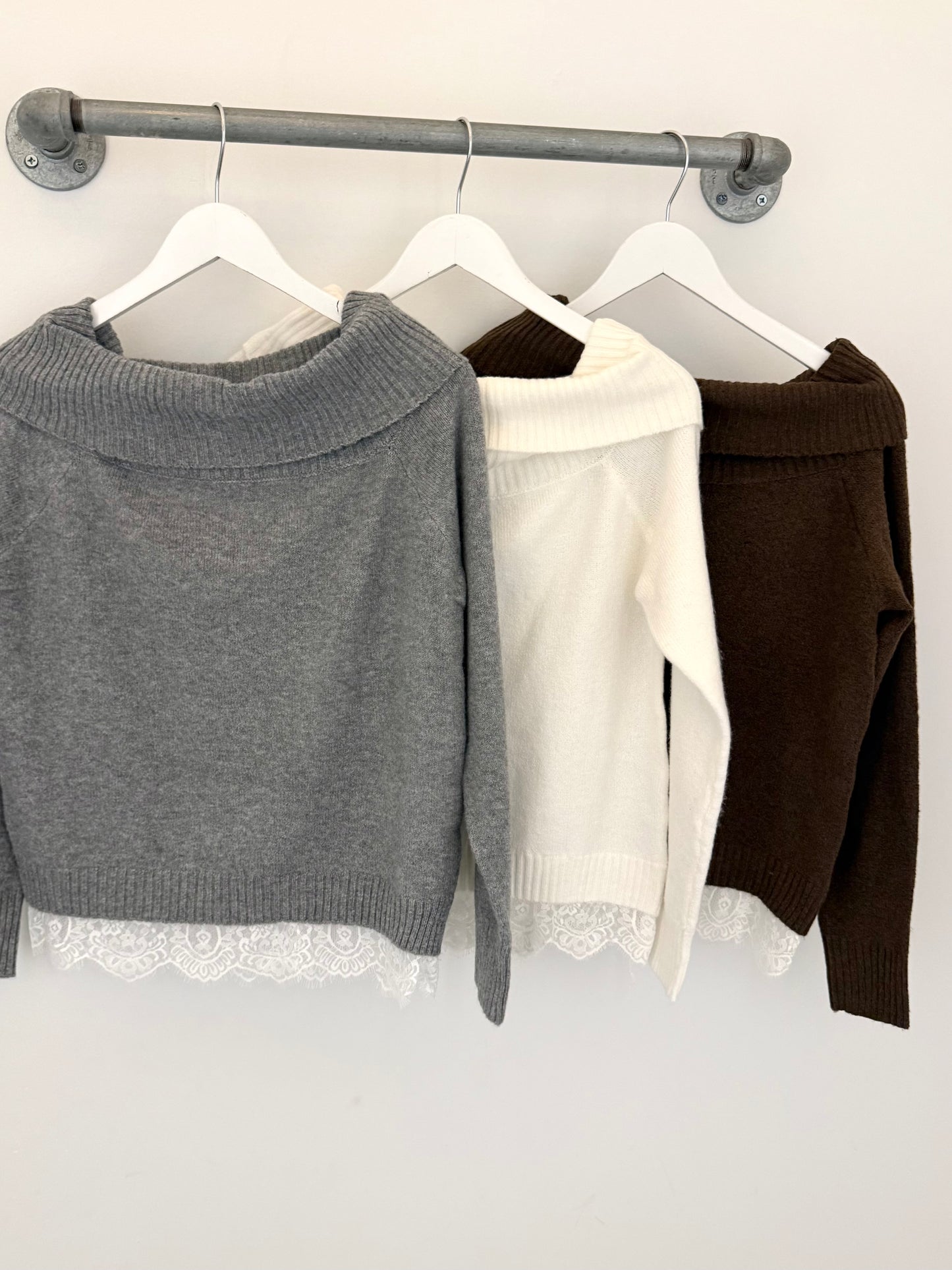Lace Hem Sweater (3 colors)