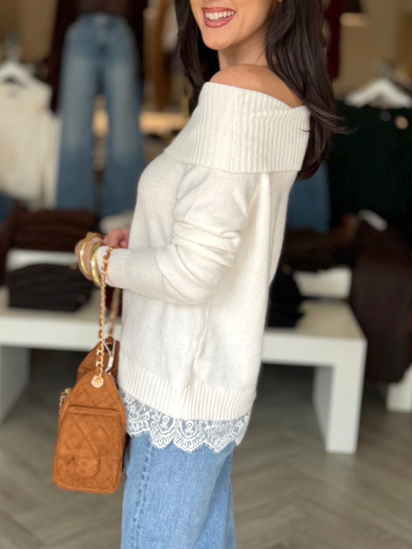 Lace Hem Sweater (3 colors)
