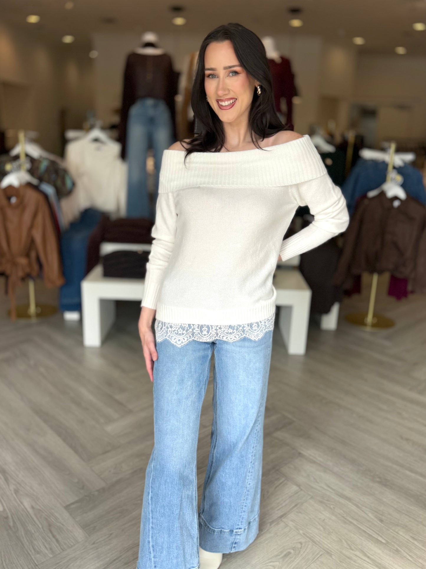 Lace Hem Sweater (3 colors)