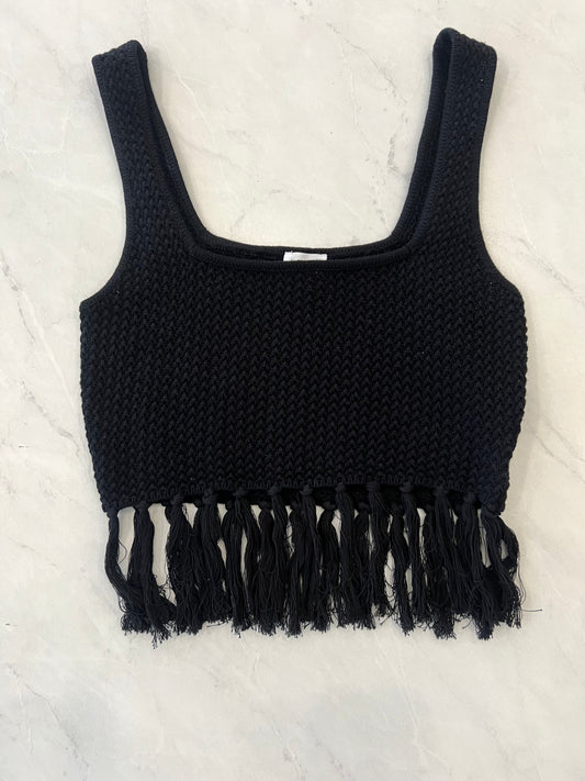 Black Tessle Knit Top