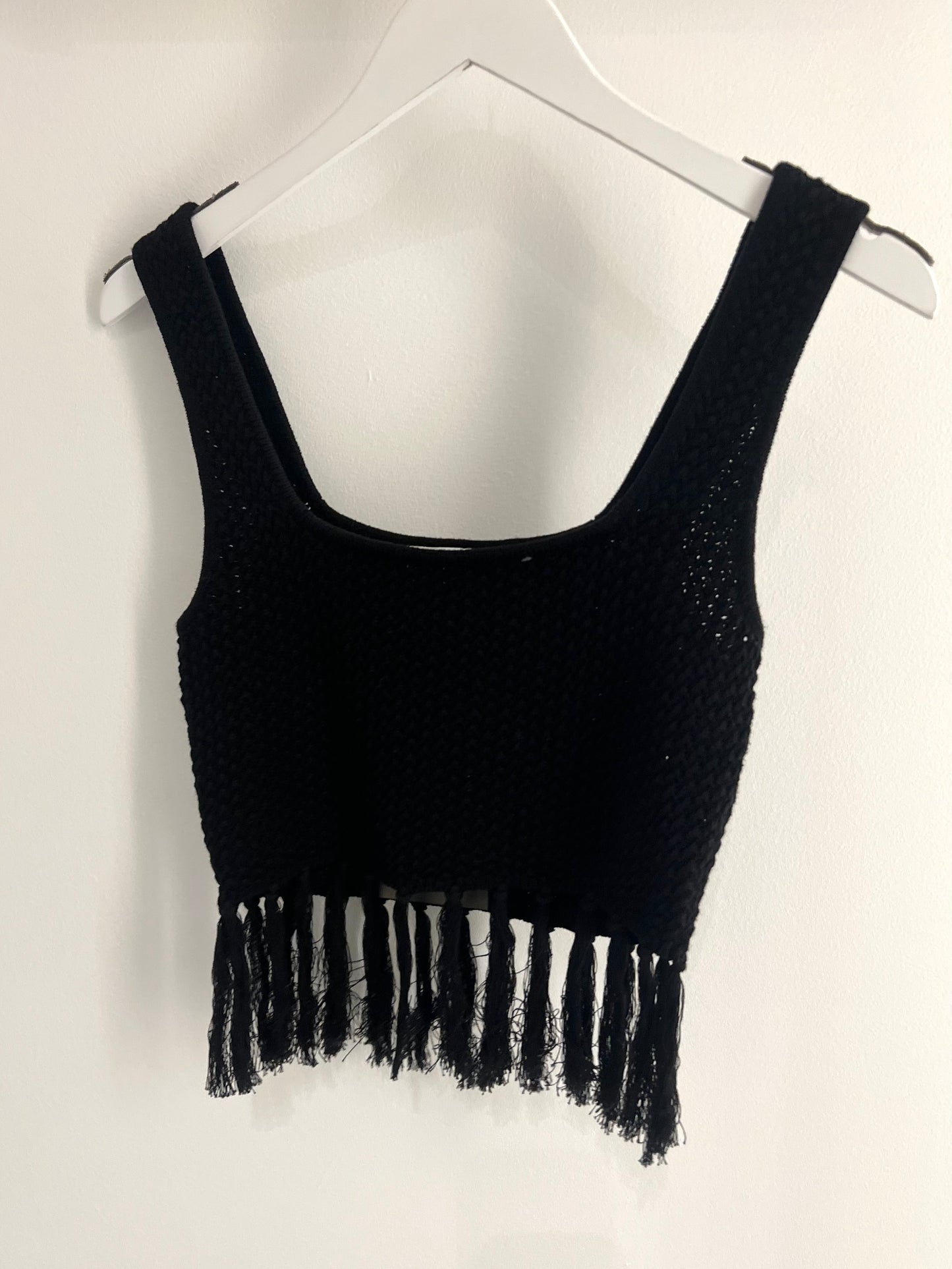 Black Tessle Knit Top