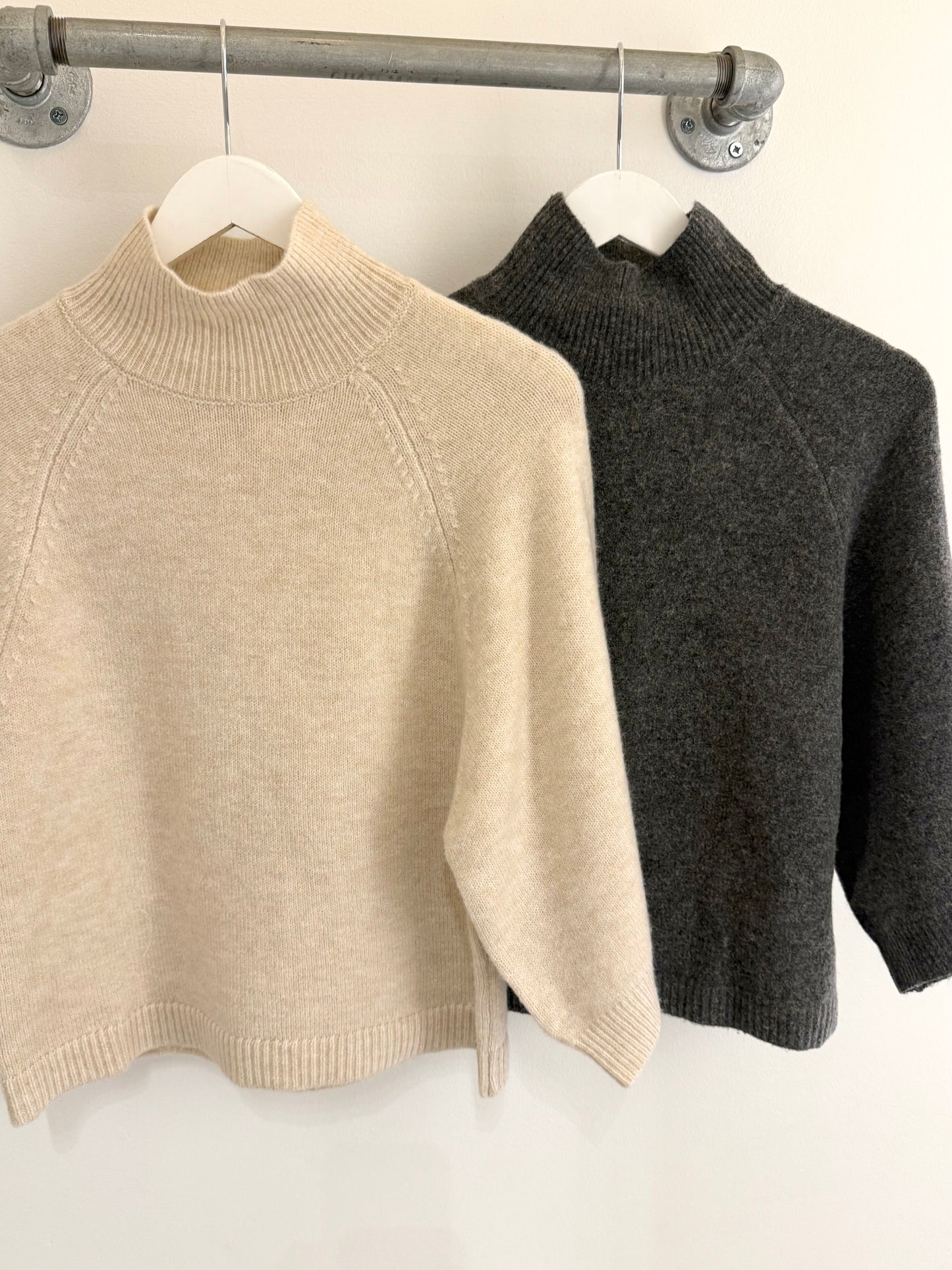 Marled Mock Neck Sweater (2 colors)