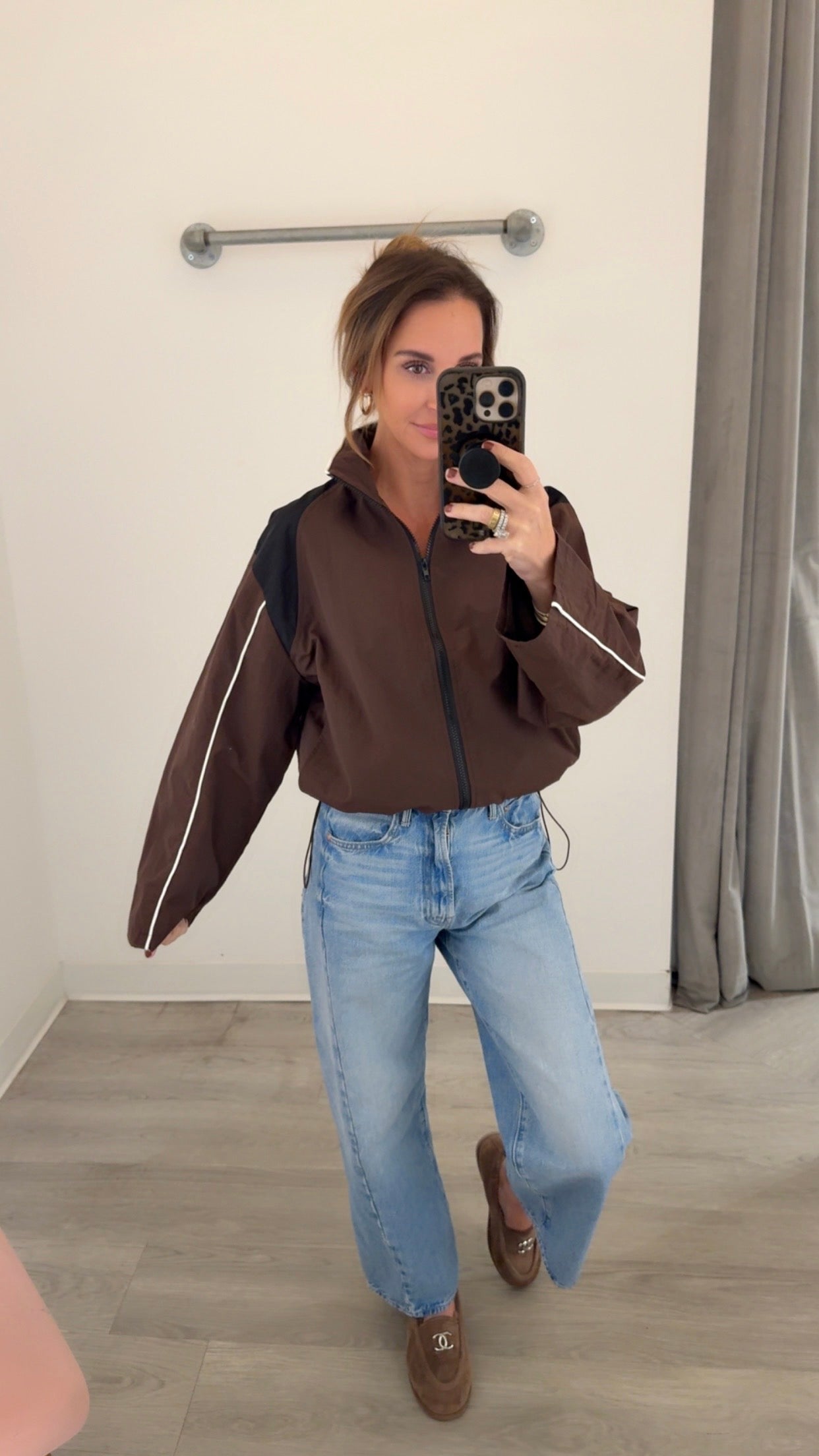 Brown Black Windbreaker