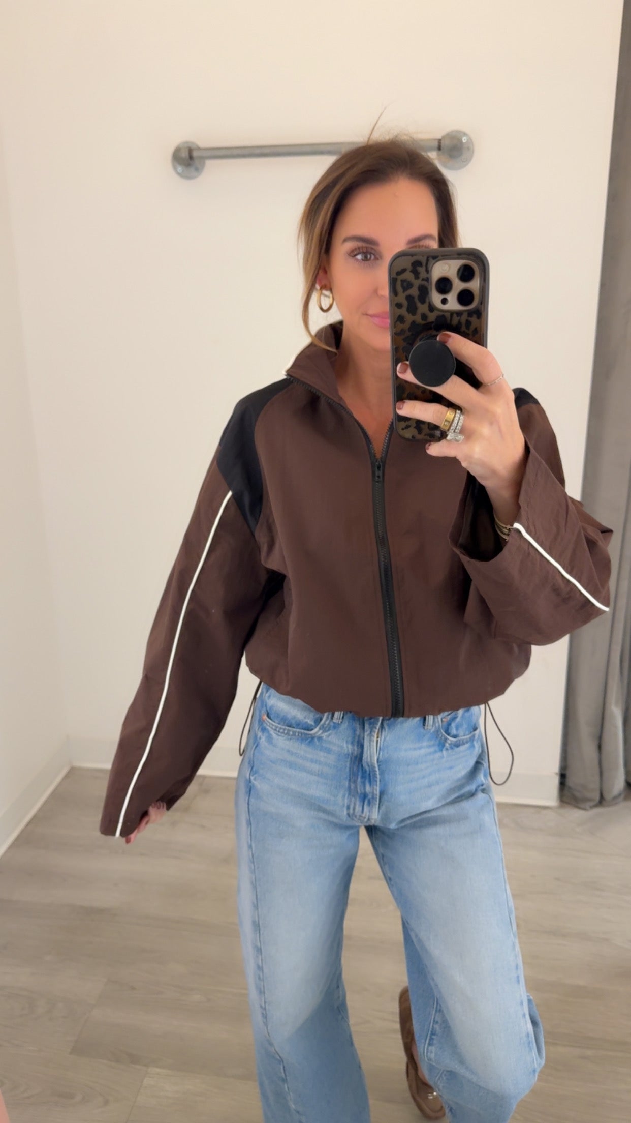 Brown Black Windbreaker