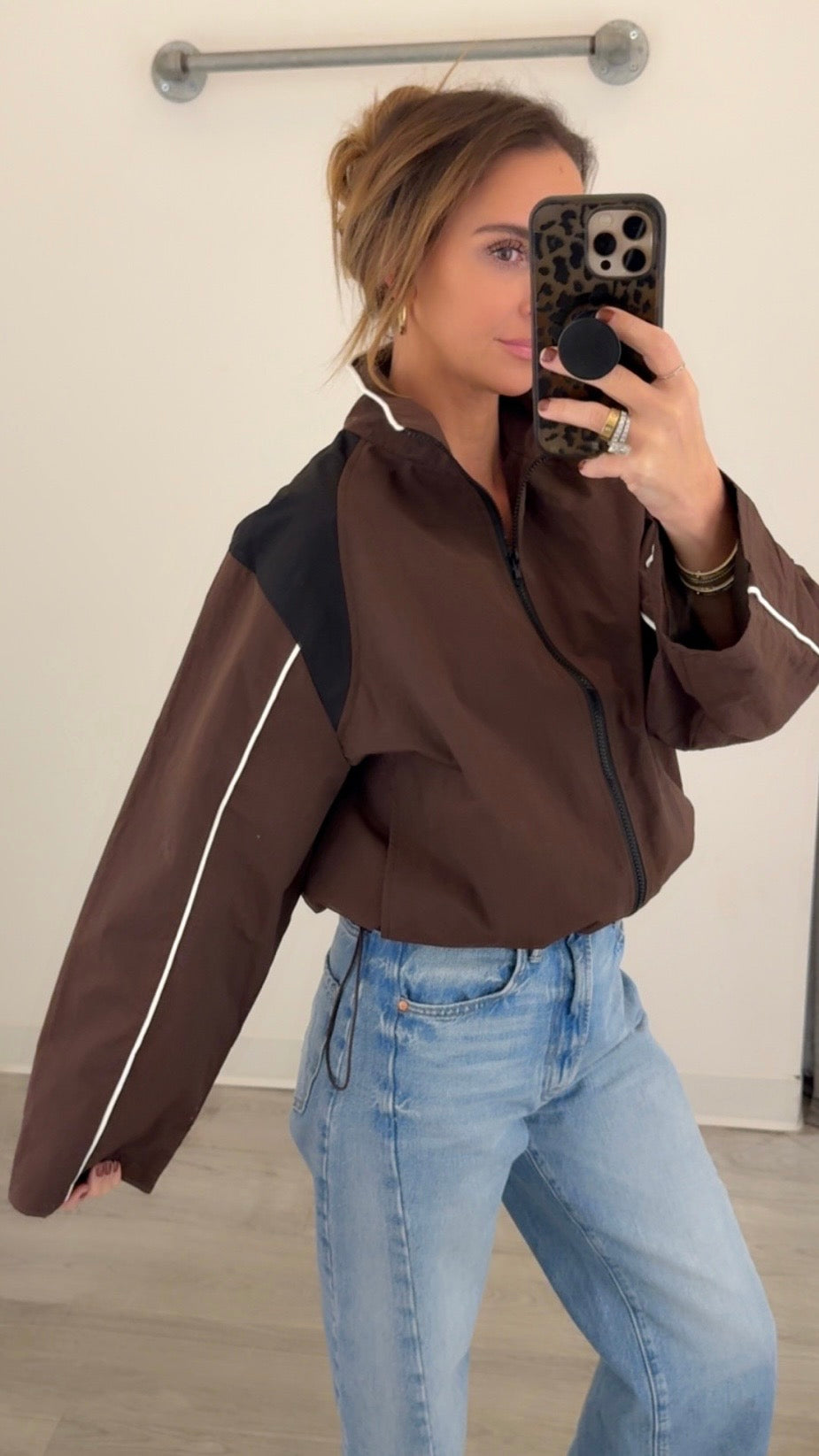 Brown Black Windbreaker
