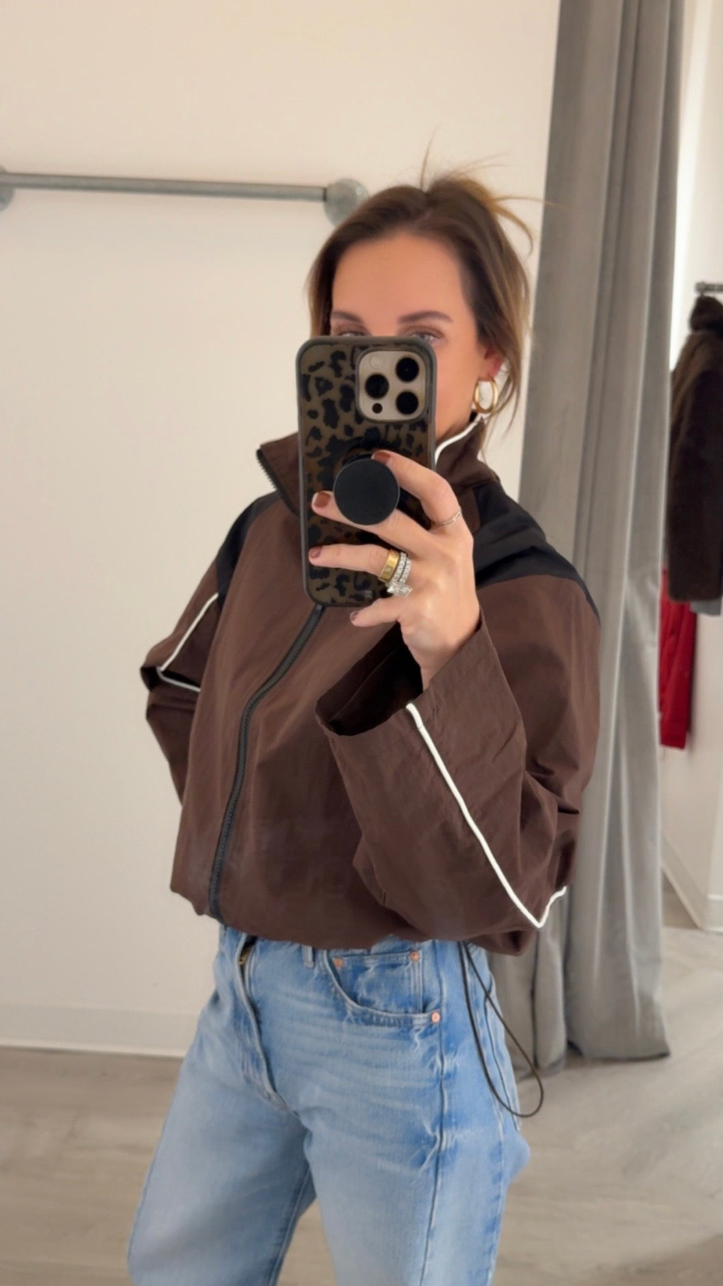 Brown Black Windbreaker