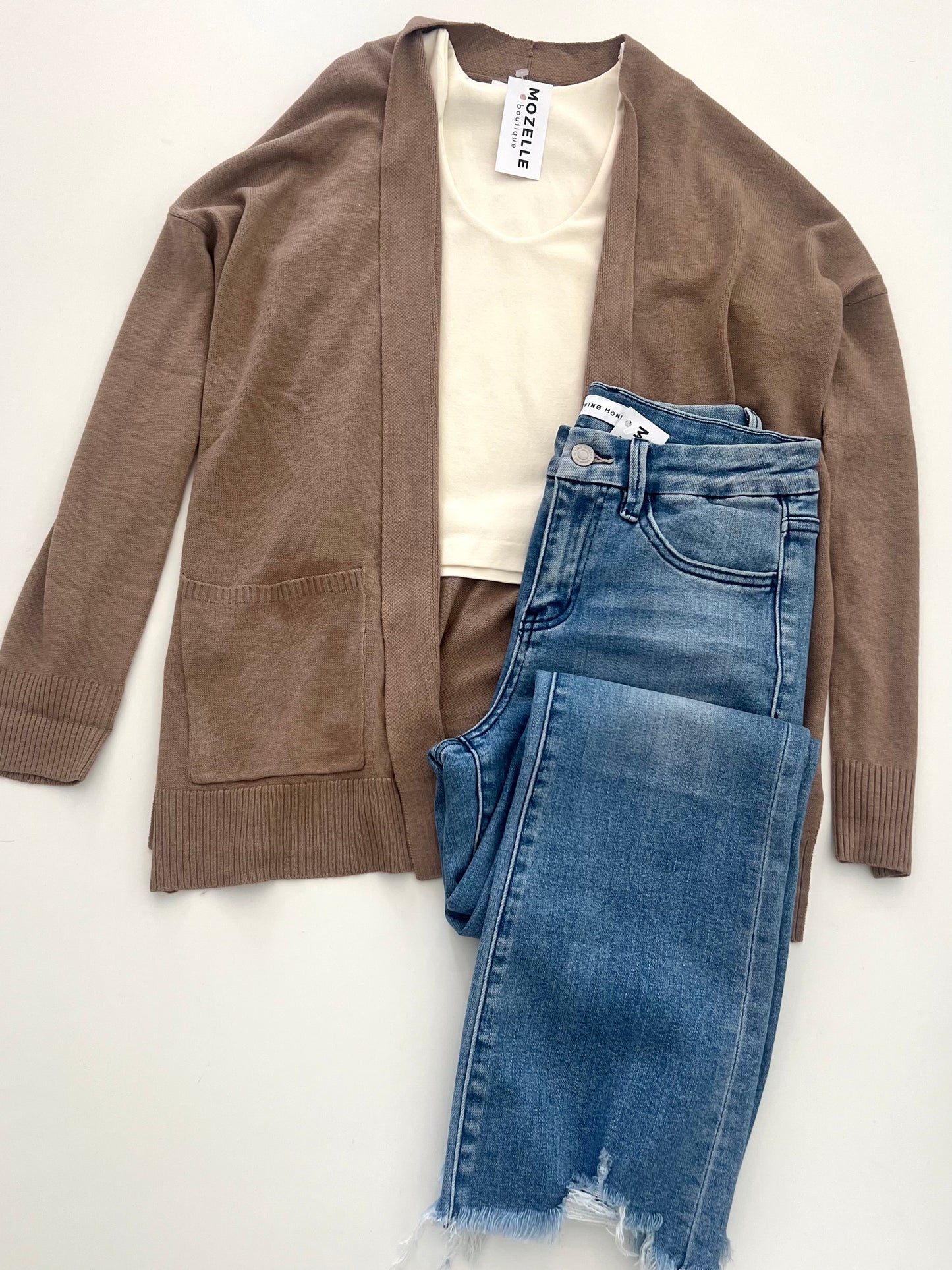 Shannon Mocha Open Front Cardigan