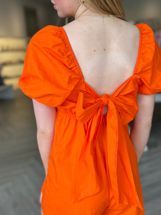 Sunkist Romper with Back Tie