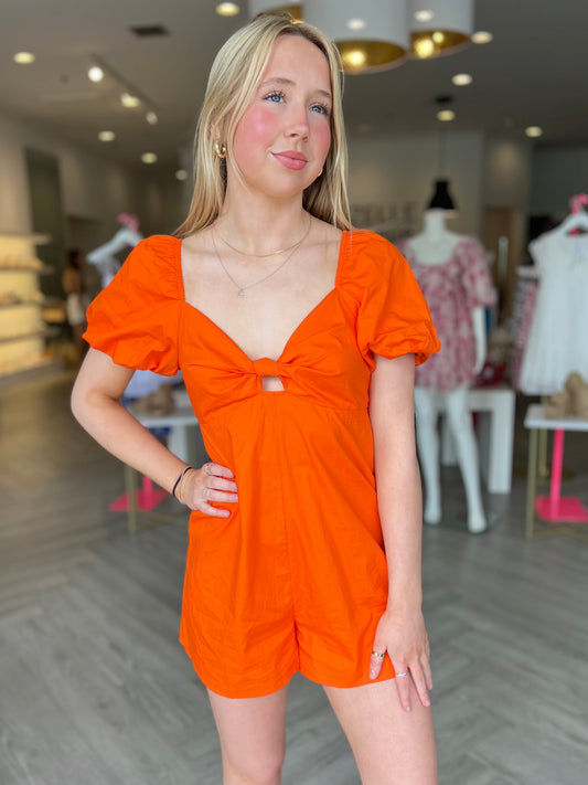Sunkist Romper with Back Tie