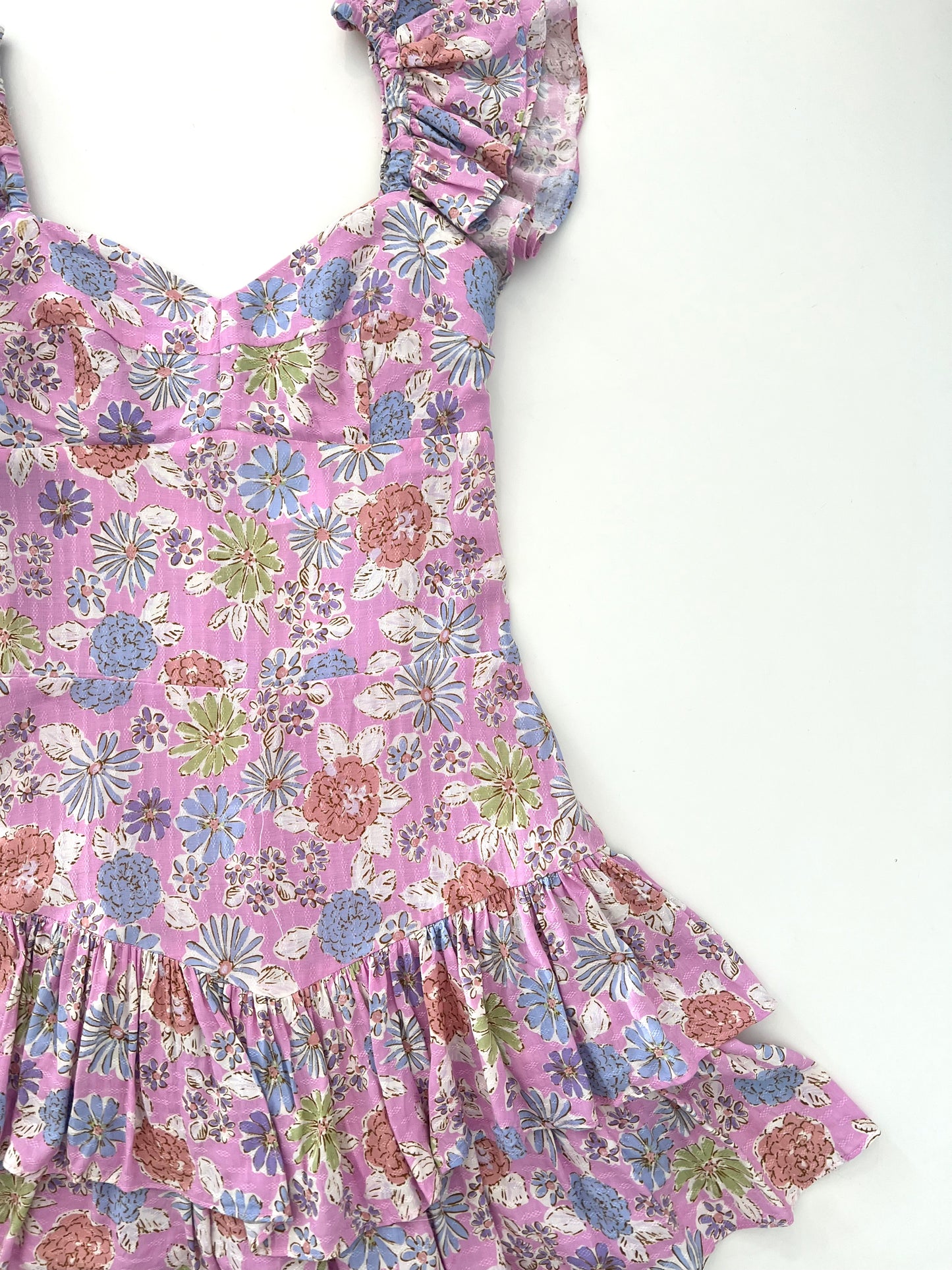 Kathie Pink Floral Mini Dress