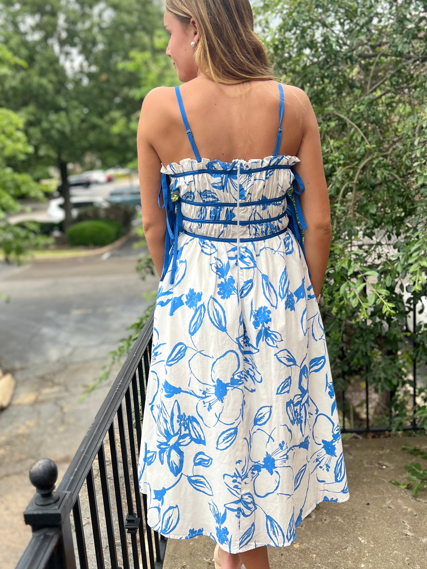 Blue Binding Ribbon Midi