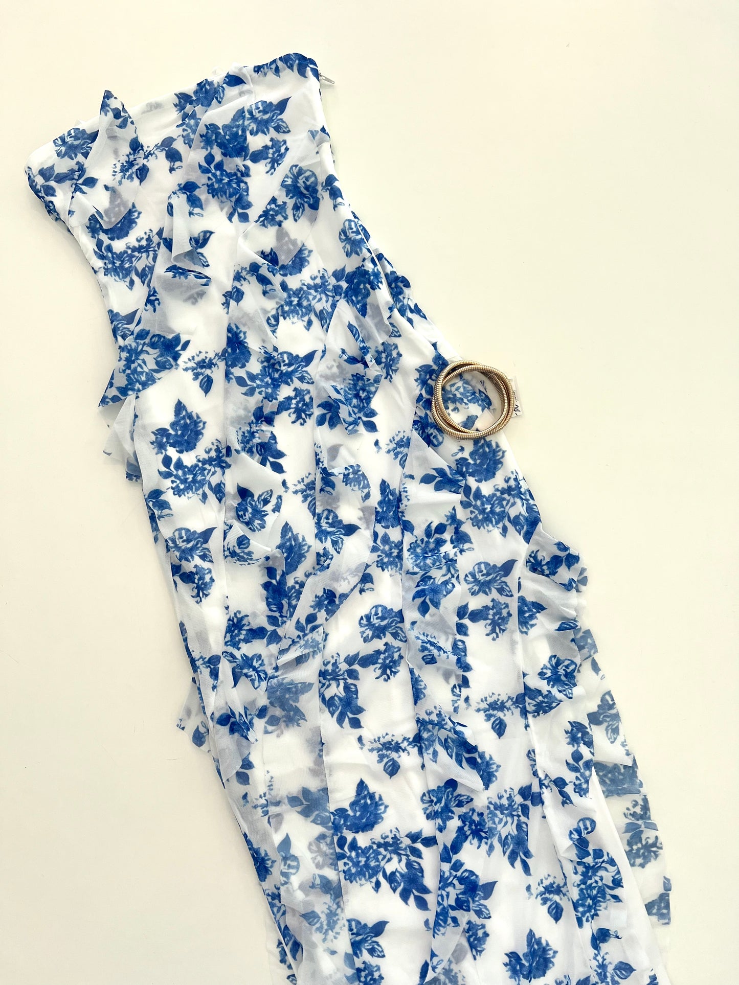 Blue Flower Print Maxi