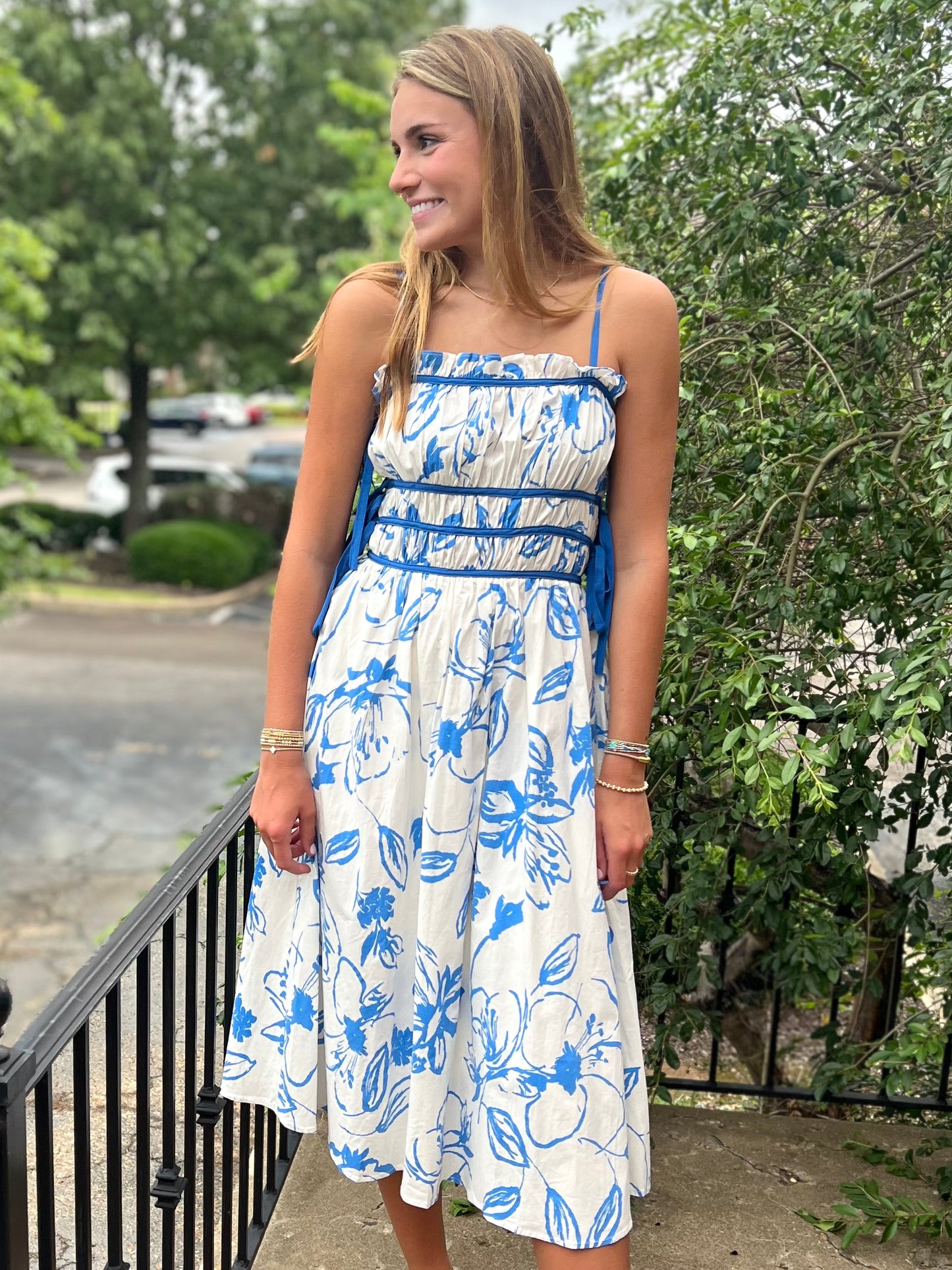 Blue Binding Ribbon Midi